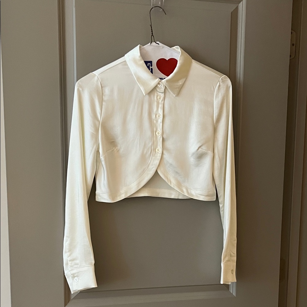 Forever 21 Cream Button-Up Blouse